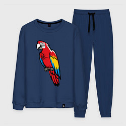 Костюм хлопковый мужской Попугай Ара на жердочке, цвет: тёмно-синий