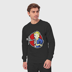 Костюм хлопковый мужской Vault boy - skeleton, цвет: черный — фото 2