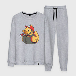 Костюм хлопковый мужской Резиновая утка пожарный, цвет: меланж