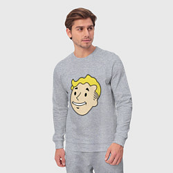 Костюм хлопковый мужской Vault boy head, цвет: меланж — фото 2