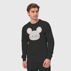 Костюм хлопковый мужской Добрый мышонoк, цвет: черный — фото 2