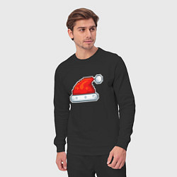 Костюм хлопковый мужской Пиксельная шапка Санта Клауса, цвет: черный — фото 2