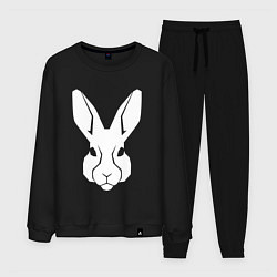 Костюм хлопковый мужской White rabbit head, цвет: черный