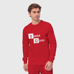 Костюм хлопковый мужской Santa Claus chemistry, цвет: красный — фото 2
