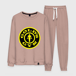 Костюм хлопковый мужской Golds GYM, цвет: пыльно-розовый