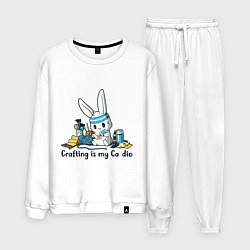 Костюм хлопковый мужской Ремесло - это мое призвание, цвет: белый