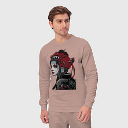 Костюм хлопковый мужской Sad samurai, цвет: пыльно-розовый — фото 2