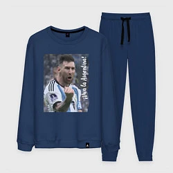 Костюм хлопковый мужской Viva la Argentina - Lionel Messi - world champion, цвет: тёмно-синий