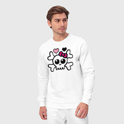 Костюм хлопковый мужской Череп с бантиками, цвет: белый — фото 2