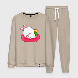 Костюм хлопковый мужской Грустный зайка, цвет: миндальный