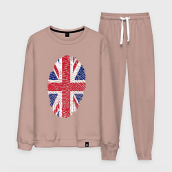 Костюм хлопковый мужской Отпечаток Британии, цвет: пыльно-розовый
