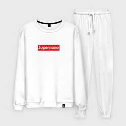 Костюм хлопковый мужской Superпапа, цвет: белый