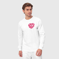 Костюм хлопковый мужской Love heart you and me, цвет: белый — фото 2
