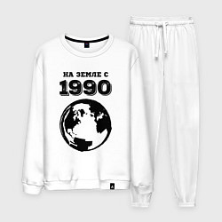 Костюм хлопковый мужской На Земле с 1990 с краской на светлом, цвет: белый