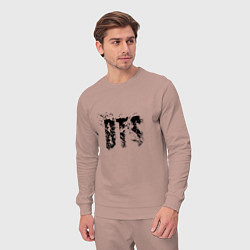 Костюм хлопковый мужской BTS logo, цвет: пыльно-розовый — фото 2