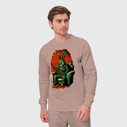 Костюм хлопковый мужской Диванные войска заяц, цвет: пыльно-розовый — фото 2