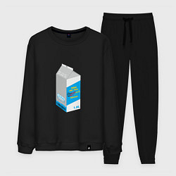 Костюм хлопковый мужской Milk one pack vagodroch, цвет: черный