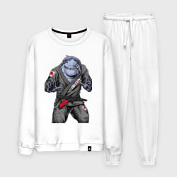 Костюм хлопковый мужской Акула bjj, цвет: белый