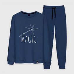 Костюм хлопковый мужской Magic надпись и волшебная палка, цвет: тёмно-синий