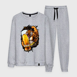 Костюм хлопковый мужской Накатигр с кружкой, цвет: меланж