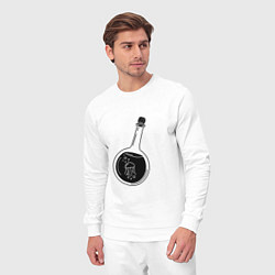 Костюм хлопковый мужской Медуза в бутылке, цвет: белый — фото 2