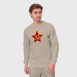Костюм хлопковый мужской СССР звезда, цвет: миндальный — фото 2