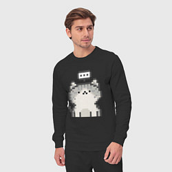 Костюм хлопковый мужской Pixel Cat V1, цвет: черный — фото 2