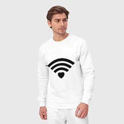 Костюм хлопковый мужской Wi-Fi Love, цвет: белый — фото 2