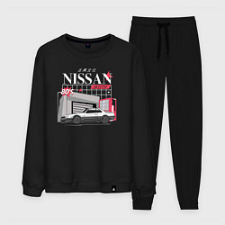 Костюм хлопковый мужской Nissan Skyline sport, цвет: черный