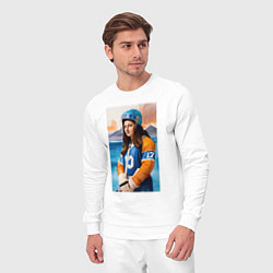 Костюм хлопковый мужской Мона Лиза - крайний нападающий, цвет: белый — фото 2