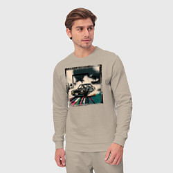 Костюм хлопковый мужской JDM дрифт, цвет: миндальный — фото 2