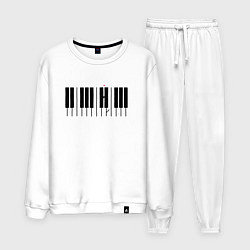 Костюм хлопковый мужской Музыкальная любовь, цвет: белый