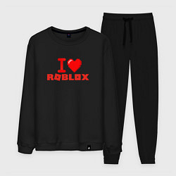 Костюм хлопковый мужской I love Roblox, цвет: черный