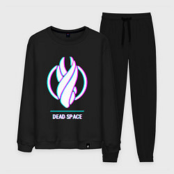Костюм хлопковый мужской Dead Space в стиле glitch и баги графики, цвет: черный