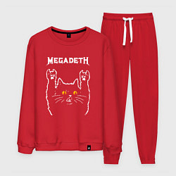 Костюм хлопковый мужской Megadeth rock cat, цвет: красный