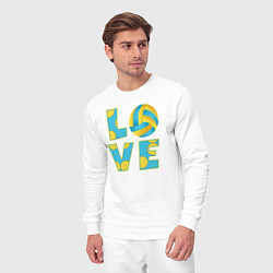 Костюм хлопковый мужской Volleyball love, цвет: белый — фото 2