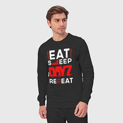 Костюм хлопковый мужской Надпись eat sleep DayZ repeat, цвет: черный — фото 2