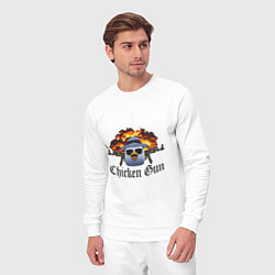 Костюм хлопковый мужской Chicken gun game, цвет: белый — фото 2