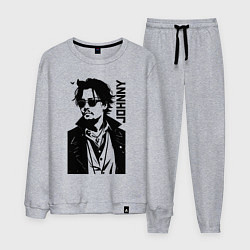 Костюм хлопковый мужской Johnny Depp - graphics, цвет: меланж