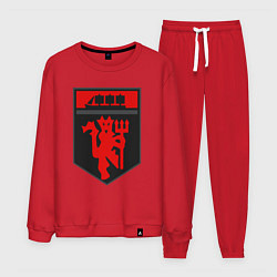 Костюм хлопковый мужской Manchester logo, цвет: красный