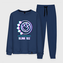 Костюм хлопковый мужской Blink 182 glitch rock, цвет: тёмно-синий