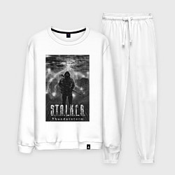 Костюм хлопковый мужской Stalker thunderstorm, цвет: белый