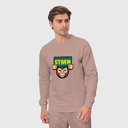 Костюм хлопковый мужской Значок болельщика Stmn Brawl Stars, цвет: пыльно-розовый — фото 2