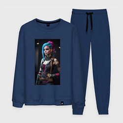 Костюм хлопковый мужской Jinx model Arcane League of Legends, цвет: тёмно-синий