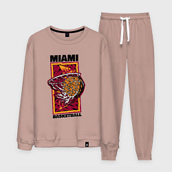 Костюм хлопковый мужской Miami Heat shot, цвет: пыльно-розовый