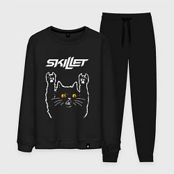 Костюм хлопковый мужской Skillet rock cat, цвет: черный