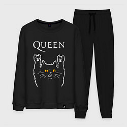 Костюм хлопковый мужской Queen rock cat, цвет: черный