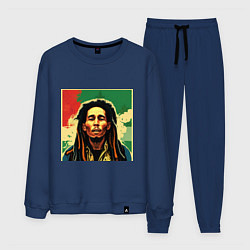 Мужской костюм Боб Марли в красных цветах граффити