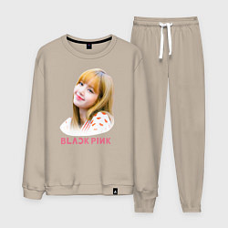 Костюм хлопковый мужской Lisa Blackpink, цвет: миндальный