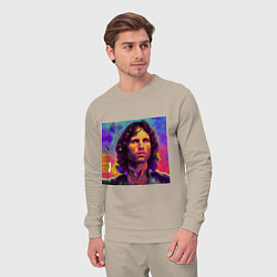 Костюм хлопковый мужской Jim Morrison Strange colors Art, цвет: миндальный — фото 2